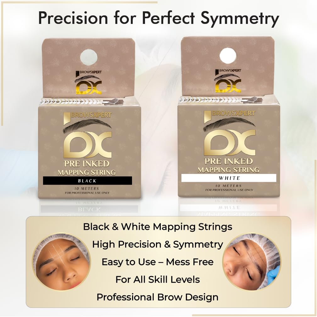 BROWSXPERT Master Brow Starter Bundle (Master Brow Mapping Kit, Shading Henna Powder Touch-Up Kit, Eyebrows Cleanser Foam, Electric Mixer, Plastic Film Wrap)