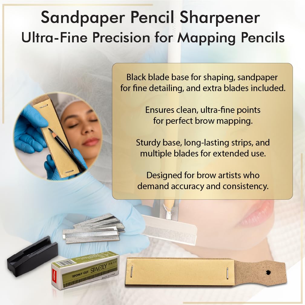 BROWSXPERT Master Brow Starter Bundle (Master Brow Mapping Kit, Shading Henna Powder Touch-Up Kit, Eyebrows Cleanser Foam, Electric Mixer, Plastic Film Wrap)